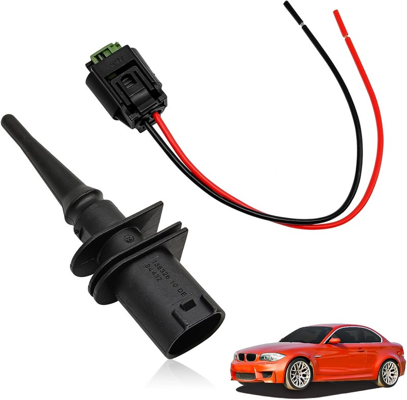 BSAMZO Outside Ambient Air Temperature Temp Sensor - Connector Pigtail Plug Compatible with BMW M3 M5 M6 X3 X5 X6 Z4 Z8 128i 323i 325i 328i 330Ci 528i 530i 550i Mini Cooper 65816905133 65816905050 - Image 1